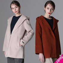 르오트 르오트 울 핸드메이드 후드 하프코트