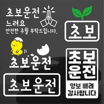 안전운전 대발이 초보운전 스티커 (심플 깔끔), No.25, 플러스, 매트화이트