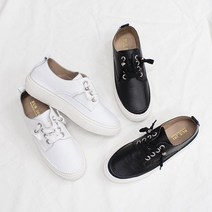 홍당무 아일렛 스트링 가죽 스니커즈 단화 2color 3.4cm