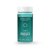 Iwi 오메가3 ALGAE 60소프트젤 Heart 브레인 아이 헬스, Omega-3 Mini, 60 Count (Pack of 1)