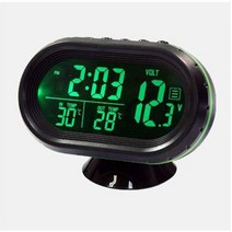 차량용 시계 온도계 자동차 볼트메타 시거잭용 12-24v, 블루