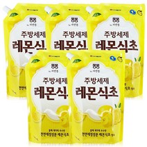 퐁퐁 레몬식초 주방세제 리필, 1.2L, 5개
