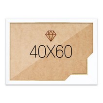 보석십자수 패브릭형 액자 40x60 고급형 슬림 엣지화이트 (아크릴 보호필름-스티커판 포함), 단품