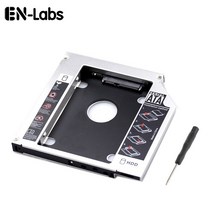 ssd트레이cd En-Labs 2.5 인치 SATA 두 번째 HDD/SSD 하드 드라이브 SATA-SATA 캐디 트레이 12.7mm 노트북, 한개옵션0