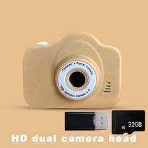 폴라로이드카메라 카메라 디지털 HD 1080P 비디오 완구 미니 캠 컬러 디스플레이 생일 선물, 06 Khaki yellow32g