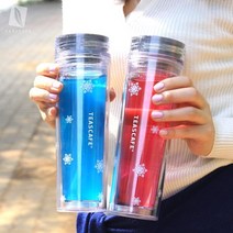 아트박스/티스카페 1+1 바톤(하이캡) 눈꽃시리즈 텀블러, 눈꽃골드/눈꽃골드, 옵션선택