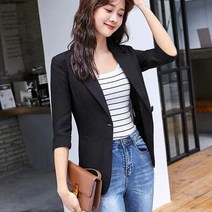 반하나 국내배송 여성 봄 여름 데일리 오피스 반팔 재킷