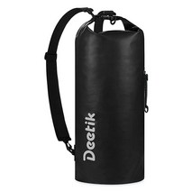 DEETIK 방수 해양 드라이 백 20L 적절한 사이즈 여행 수영 보트 캠핑 낚시 카약 래프팅 해변용 야외 캠핑 장비 보관 가방 (D-로고 블랙), D-logo black