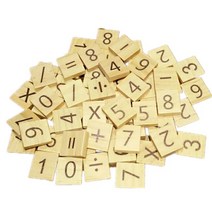 나무 알파벳 타일 블랙 글자 및 숫자 공예 디지털 퍼즐 100 개, [03] Numbers
