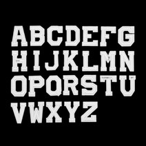 열접착패치 알파벳와펜 흰색 영어 에코백 축구복 운동