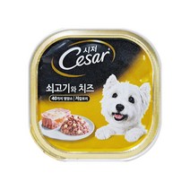 시저 반려견 주식캔, 소+치즈, 100g, 6개
