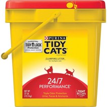 Purina Tidy Cats 덩어리진 고양이 쓰레기 24/7 성능 다중 고양이 쓰레기 - 27파운드 통
