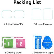 DJI 오즈모 포켓 2 및 카메라용 렌즈 스크린 프로텍터 9H 경도 강화 유리 보호 필름 커버 액세서리 4 팩, 01 블랙 컬러