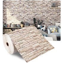 3d 벽 스티커 3d 벽지 집꾸미기 자체 접착 지 70cm 1m 연속 방수 돌 거실, 레트로 컬러, 70cmx1m