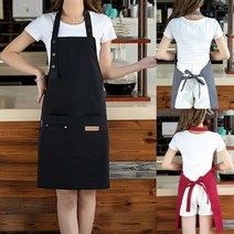 공방 작업용앞치마 바리스타 카페앞치마 목걸이형 코튼앞치마, 목걸이형앞치마(레드)