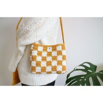 [코바늘DIY] 체커보드 미니백 DIY패키지(부분동영상 포함), 06.블랙+아이보리