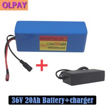 36V 10S3P 20Ah 500 W 고성능 용량 42V 18650 리튬 배터리 세트 20000 mAh 전동 자전거 스 케 이 트 보드 BMS+충전기, 20000mAh