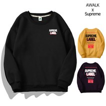 슈프림 남녀공용 오버핏 맨투맨 M~3XL 특양 라벨슈프림 스윗셔츠
