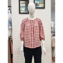 블루페페대전점 밴딩 넥 칠부 블라우스