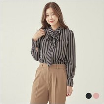 클라비스 스트라이프 타이 블라우스 (2colors) CVBWA4T05M