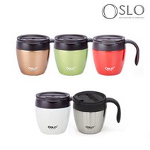 오슬로 이중진공 펄 스텐 304 애플머그컵 350ml, 메탈, 1개