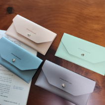 가죽용돈봉투 골프지갑 고급지폐지갑 어버이날용돈지갑 2개set, 퍼플+피치