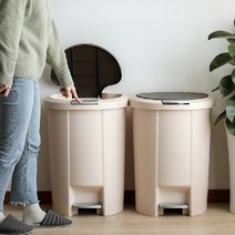 깔끔한 모던 대용량 휴지통 투버튼 버튼형 페달형 브라운 사각 반원 쓰레기통 분리수거함 45L 50L, 사각 30L 브라운 1p