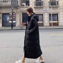 여자 코디 겨울 캠핑 데이트 데일리 롱패딩 고등학생코트 여성패딩점퍼 가벼운 여성 롱후드패딩