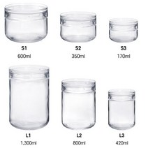 셀러메이트 일본 유리 밀폐용기 반찬병 원형 유리보관용기, L1-1300ml, 1개