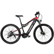 전기자전거 접이식 배달용 출퇴근용 산악용 RANDRIDE-전기 자전거 1000W 48V 17Ah 이동식 배터리 27.5 인, 02 Brack and Red, 01 7