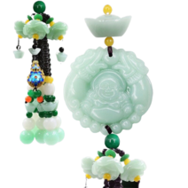 자동차 펜던트 쥬얼리 고급 옥 장식 차 인테리어 소품, 양면-미륵보살(구슬타입)