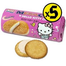 알루이 메가촉 헬로키티 클럽 스트로베리 샌드 비스킷 180g (5개세트) 사무실 학교 학원 탕비실 단체 간식, one option, one option