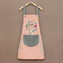 빅사이즈방수앞치마 용접 여름 린넨 앞치마 주방 닦을 수 있는 방수 오일 프루프 만화 화환 토끼 네일 샵 앞치마 여성 베이킹 액세서리 90x70cm126830, pink-blue