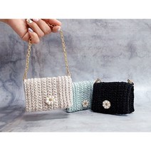 DIY 코바늘 데이지 카드지갑 패키지 뜨개가방만들기 뜨개질, 3.라이트베이지