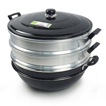 마블 다기능 3단 찜솥 찜냄비 찜기 찜통 가마솥 (28cm~48cm), 48cm, 1개