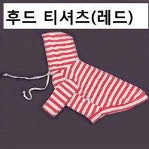 강아지티셔츠 애견 루즈 후드 티셔츠 레드 실내복 봄옷 메리야스 중형견옷 실내복 귀여운 옷 민소매, L