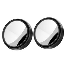 2Pcs Car Round Frame Convex Blind Spot Mirror Wideangle 360 Degree Adjustable Rearview Auxiliary Dri, 01 2 pcs black, 04 2 pcs black B