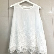 빅사이즈 레이스 자수 속나시 이너티셔츠 엄마옷 66 77 88사이즈 3컬러