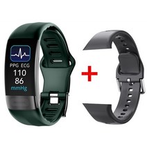 스마트밴드 가성비스마트워치 p11 plus ecg + ppg smart 팔찌 혈압 밴드, 그린 듀얼 스트랩