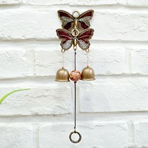 국산 앤티크 문종 풍경 도어벨 현관종 더블나비 2P, 단품