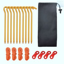 SOCEAN 형광 로프 텐트핀 10P 스토퍼 세트 오렌지 텐트 고정핀 지지대 단조팩 캠핑팩 야광로프 캠핑 로프 단조팩 라쳇 텐트줄 타프줄 나일론 밧줄 쇠말뚝 타프팩 천마끈 천막핀 설치 철물