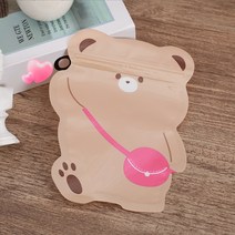 곰돌이 모양 지퍼백 1개 소품 비닐 정리 파우치 밀봉 미니 팬시, 단품