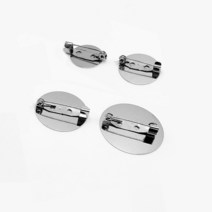 DIY 브로치 만들기재료 옷핀_1p 뱃지 원형 핀받침대, 스틸30mm