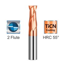 XCAN-밀링 커터 2 플루트 라우터 비트 1-12mm 텅스텐 카바이드 엔드밀 HRC 45 CNC 기계 밀링 공구, [11] 5xD5x20x75L, [02] TiCN Coated