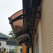 550X2400 브라켓 렉산바 주차장 유리캐노픽스 계단캐노피 옥상비가림 라운딩차양, 브라운, 블랙, 실버