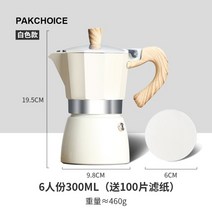 수제 커피포트 원두 농축 추출 가정용 매장용 소형 커피머신 6인 300ml, 01.화이트 300ml 6인