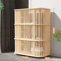 유럽 스타일 단단한 고양이 케이지 실내 빌라 홈 캐비닛 대용량 애완 동물 집 바퀴, 03 pure 112x56x156cm