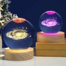 플라네타륨 천체투영기 우주 조명 무드등 3D 크리스탈 달 공 야간 조명 유리 구체 스노우 글로브 각인 태양계 갤럭시 문 홈 장식 천문학 선물 60mm 80mm, planet star 7 색상s+8cm