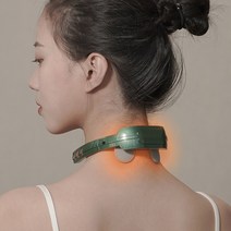 EMS 무선 목 어깨 안마기 저주파 온열 넥 마사지기 뒷목뻐근 경추 마사지기 음이온 공기 정화 목 마사지기, 그레이