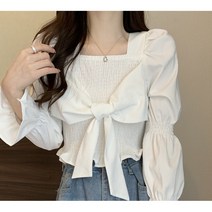 줄리엔느 리본디자인 주름 하객 블라우스